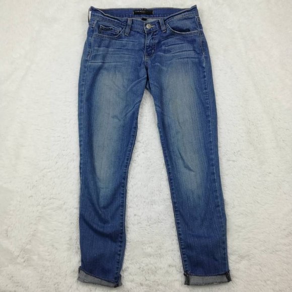 Flying‎ Monkey Womens Jeans Platinum Skinny Blue Whiskered Faded Medium Wash 27 - Picture 1 of 10